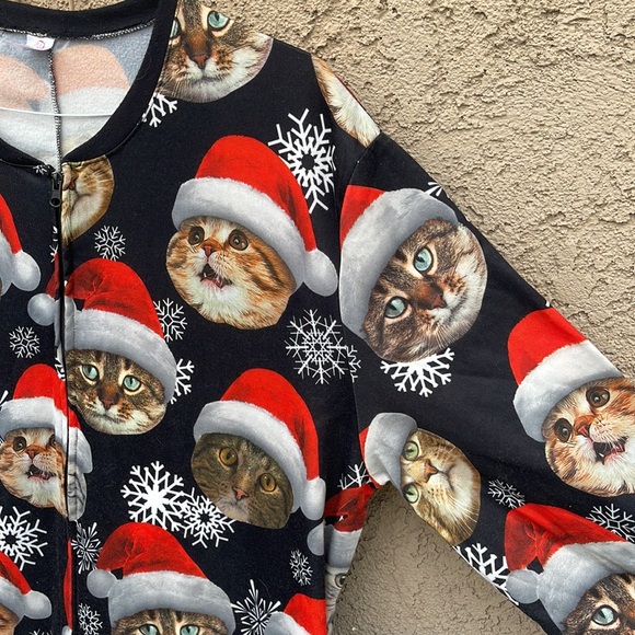 Dec.25th Ugly Christmas Sweater Jumper Kitty Cats Sz XXL Pajamas - Picture 7 of 9